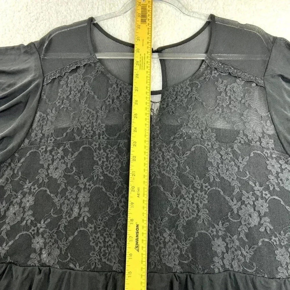 Torrid Black Boho Sheer Lace Feminine Mesh Gothic Babydoll Top Size 4XL - Picture 8 of 11